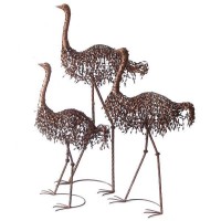 Emu Sculpture Large Garden Bird Statue Iron Metal Ornament BIG 132cm Set/3   232837044546